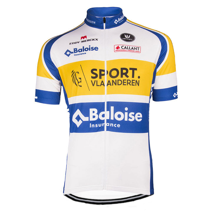 Maglia Topsport Vlaanderen Manica Corta 2017 bianco